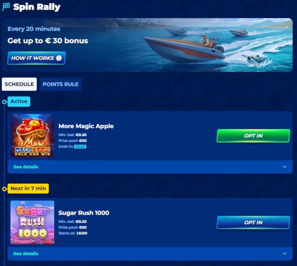 Ranking Spin Rally BassBet i statystyki ostatnich dużych wygranych.